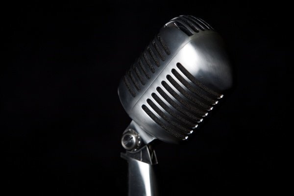 A vintage karaoke microphone.