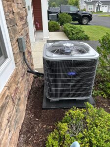 an air conditioner outside of a house