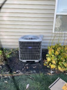 an air conditioner outside of a house