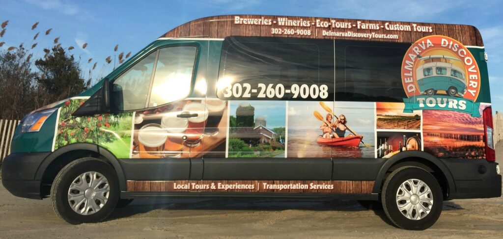 a tour bus parked in a parking lot