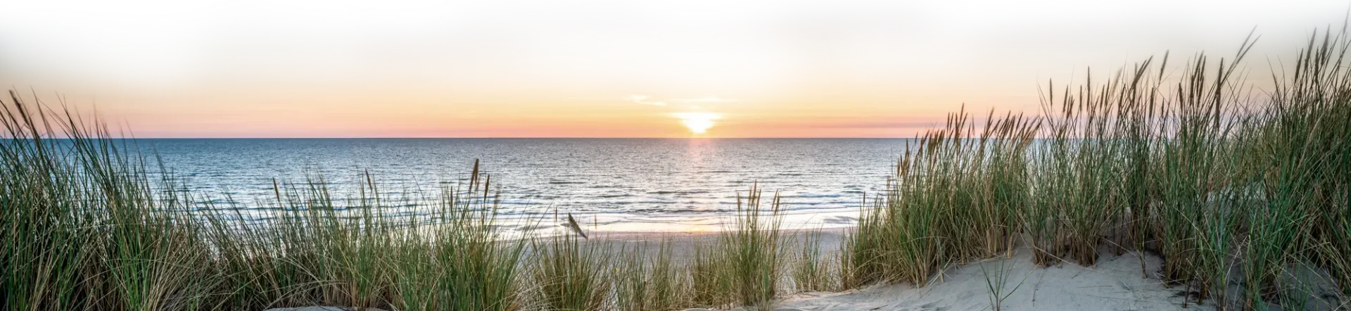 Sun setting on the beach.