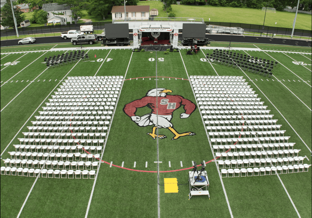 Folding chairs for graduation ceremony
