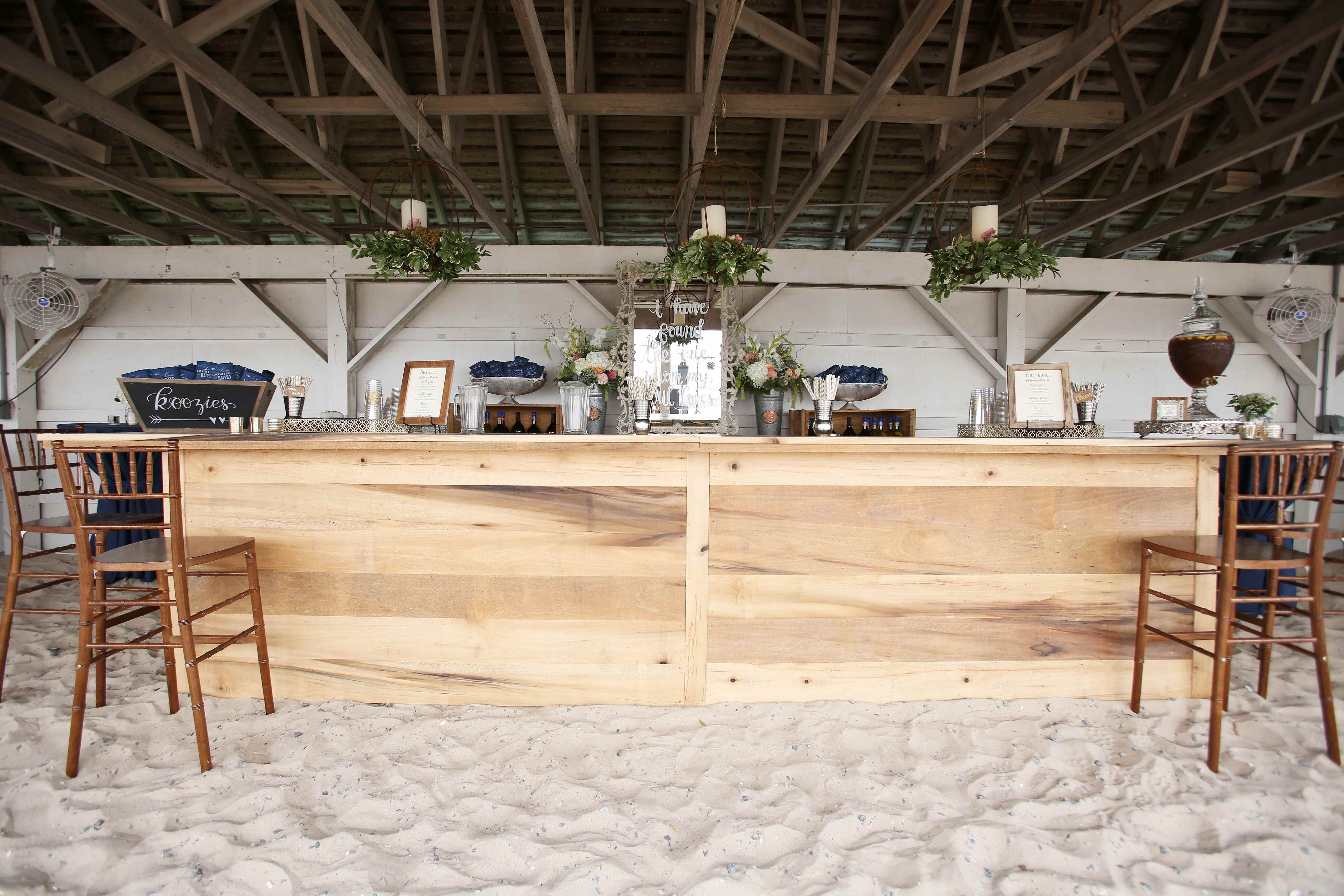 16 foot pallet bar on the beach