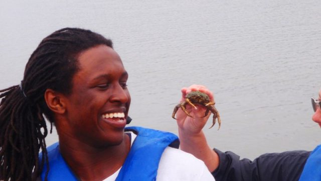 student with crab