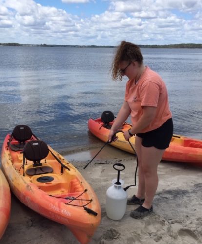 cleaning kayak