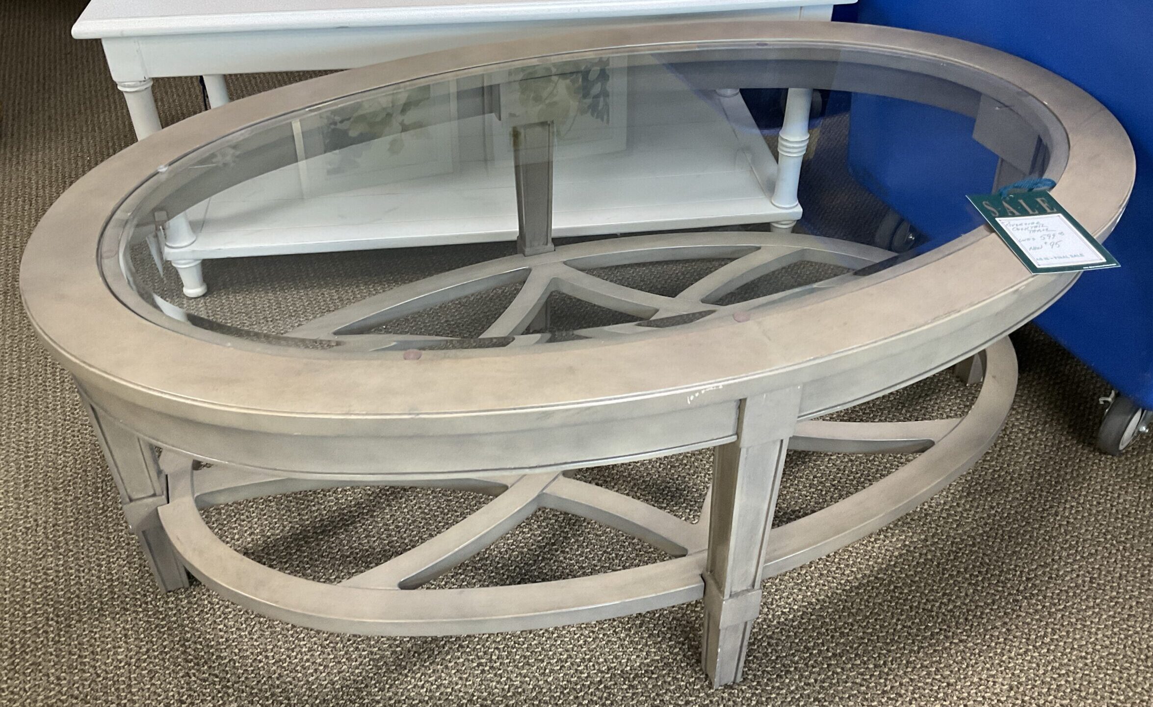 a table with a bowl on top of it