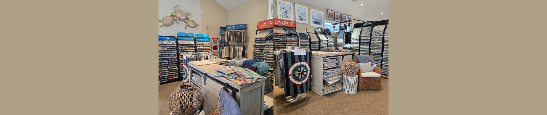 a clothing store with clothes on display