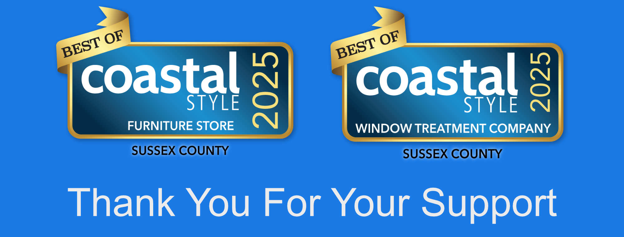 a couple of signs that are on a blue background