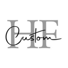 a black and white photo with the word custom