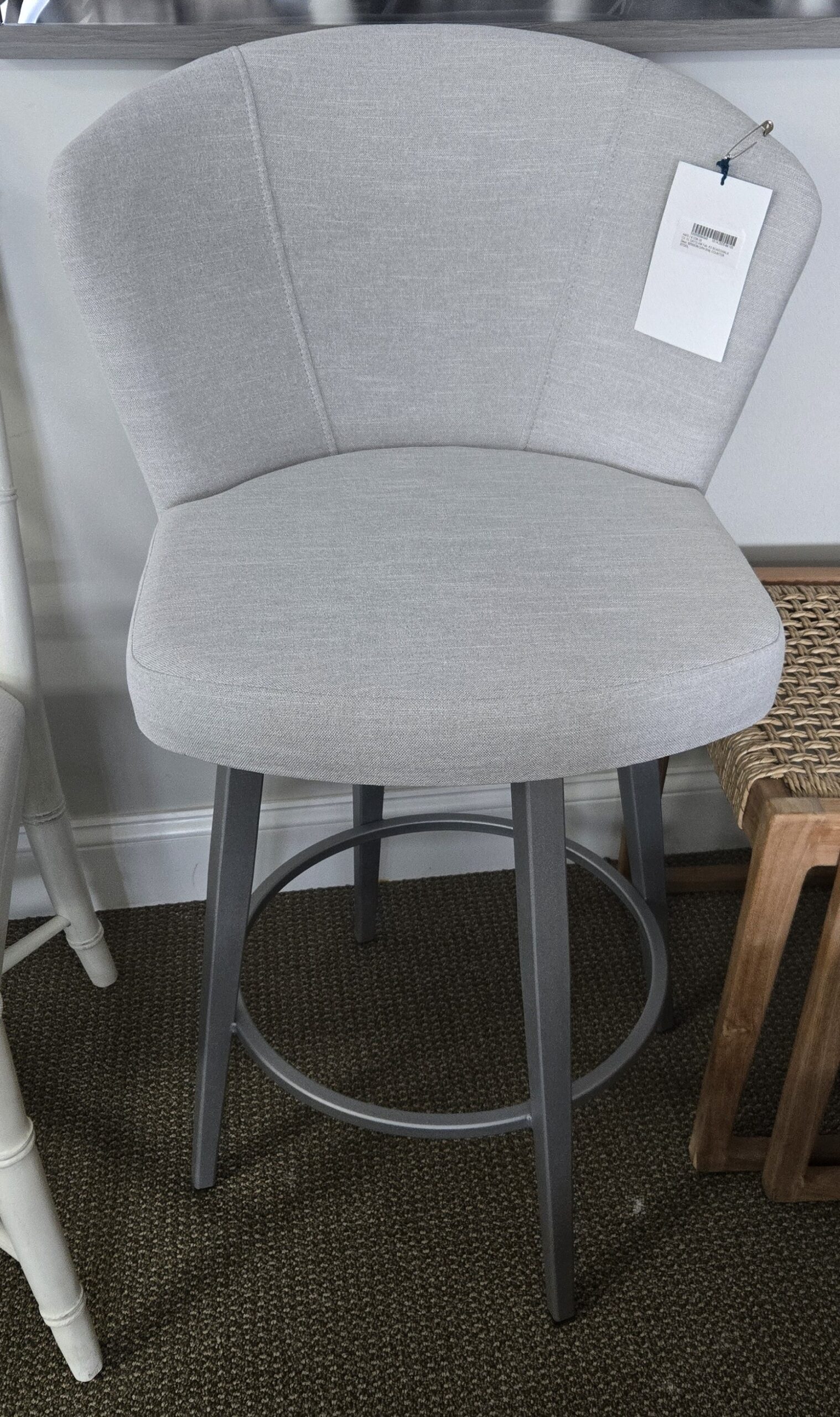 a chair with a price tag on it