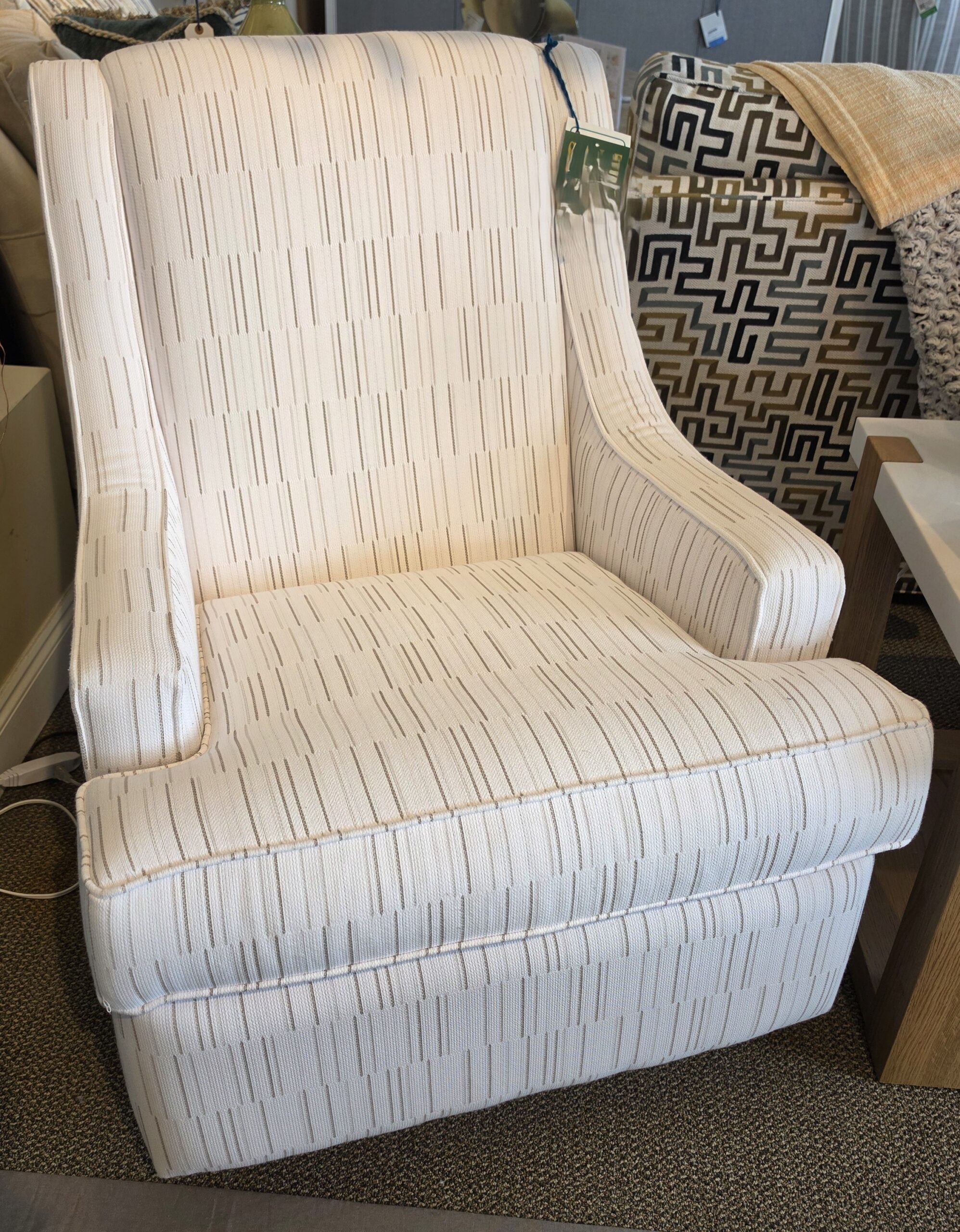 a chair and a table in a room