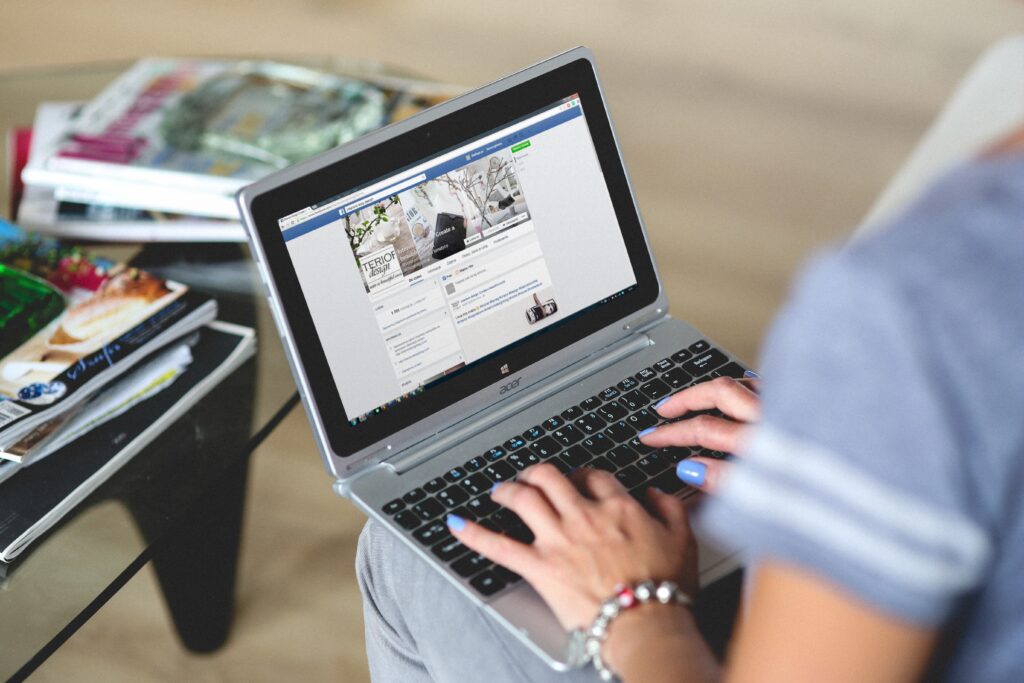 Women using laptop on lap