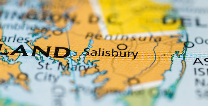 Salisbury located on a map
