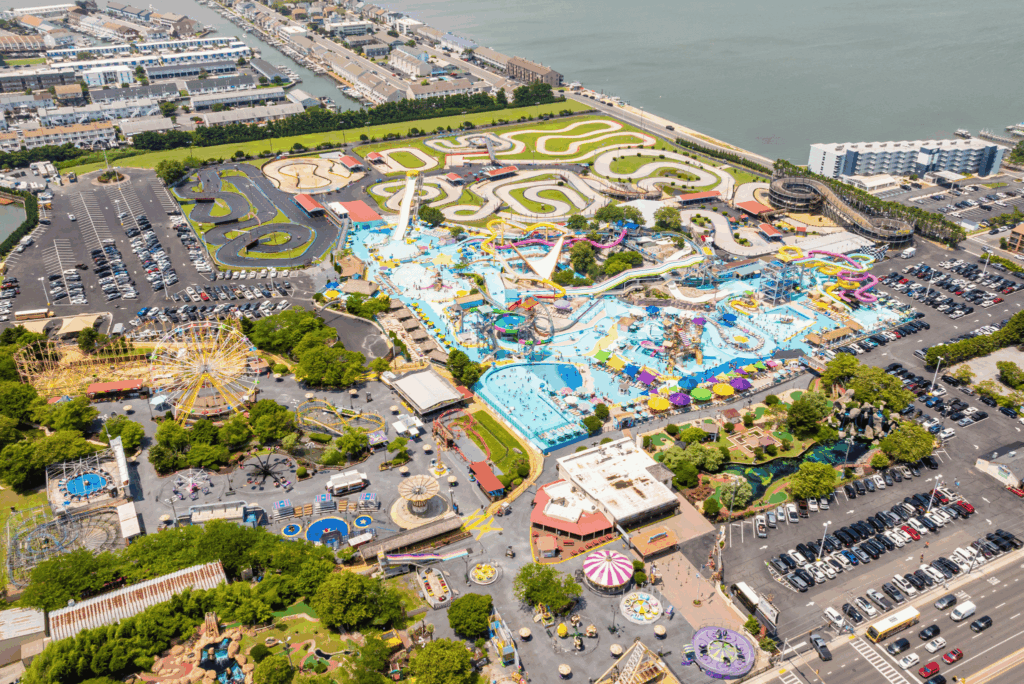 Aerial image of Jolly Roger Parks in OCMD, photographed by D3Corp