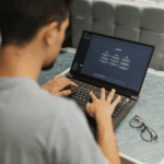 Man uses chatgpt on his computer
