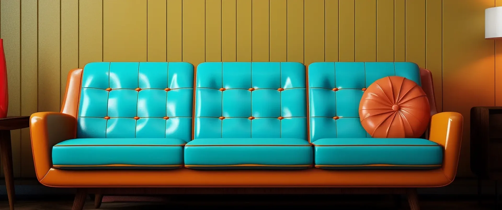 Teal and Orange Couch