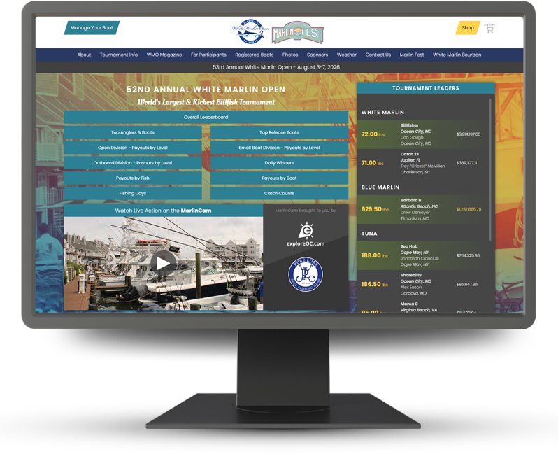 Monitor displaying home page of WMO
