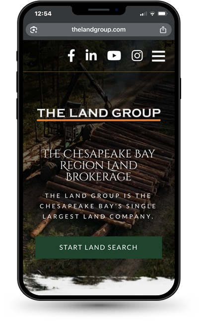 Cell Phone displaying the land group website