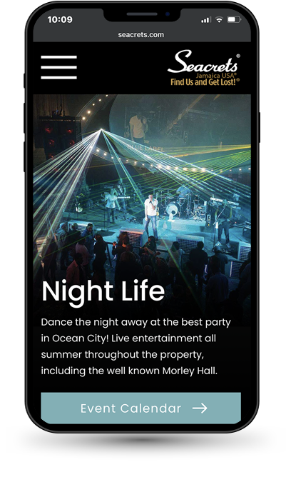 Cell phone showing Seacrets Jamaica USA Nightlife