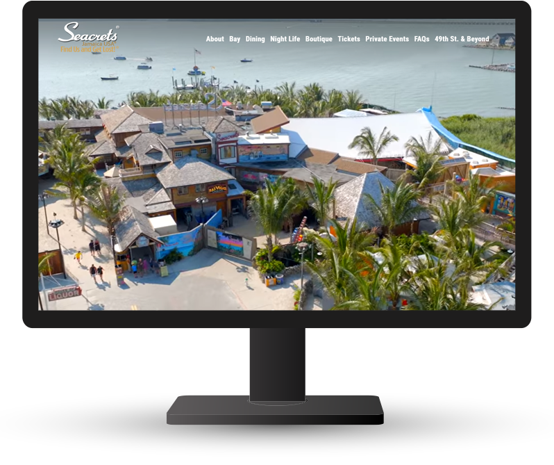 Monitor showing Seacrets Jamaica USA home page