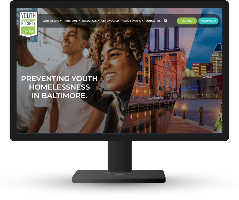 D3 Website Design for Youth Empowered Society (YES) in Baltimore, MD