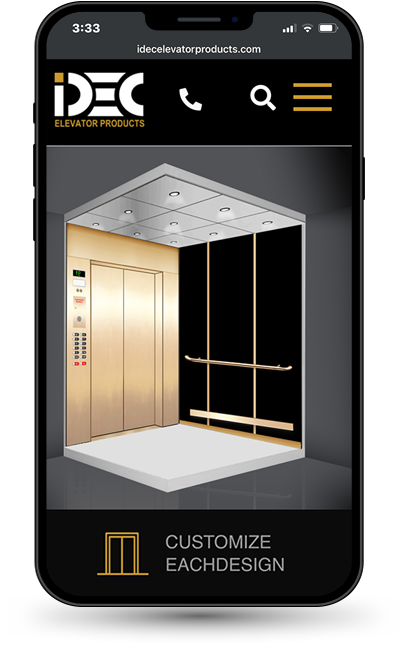 D3 Website Design for IDEC Elevator Products by Delaware Elevator mobile website mockup