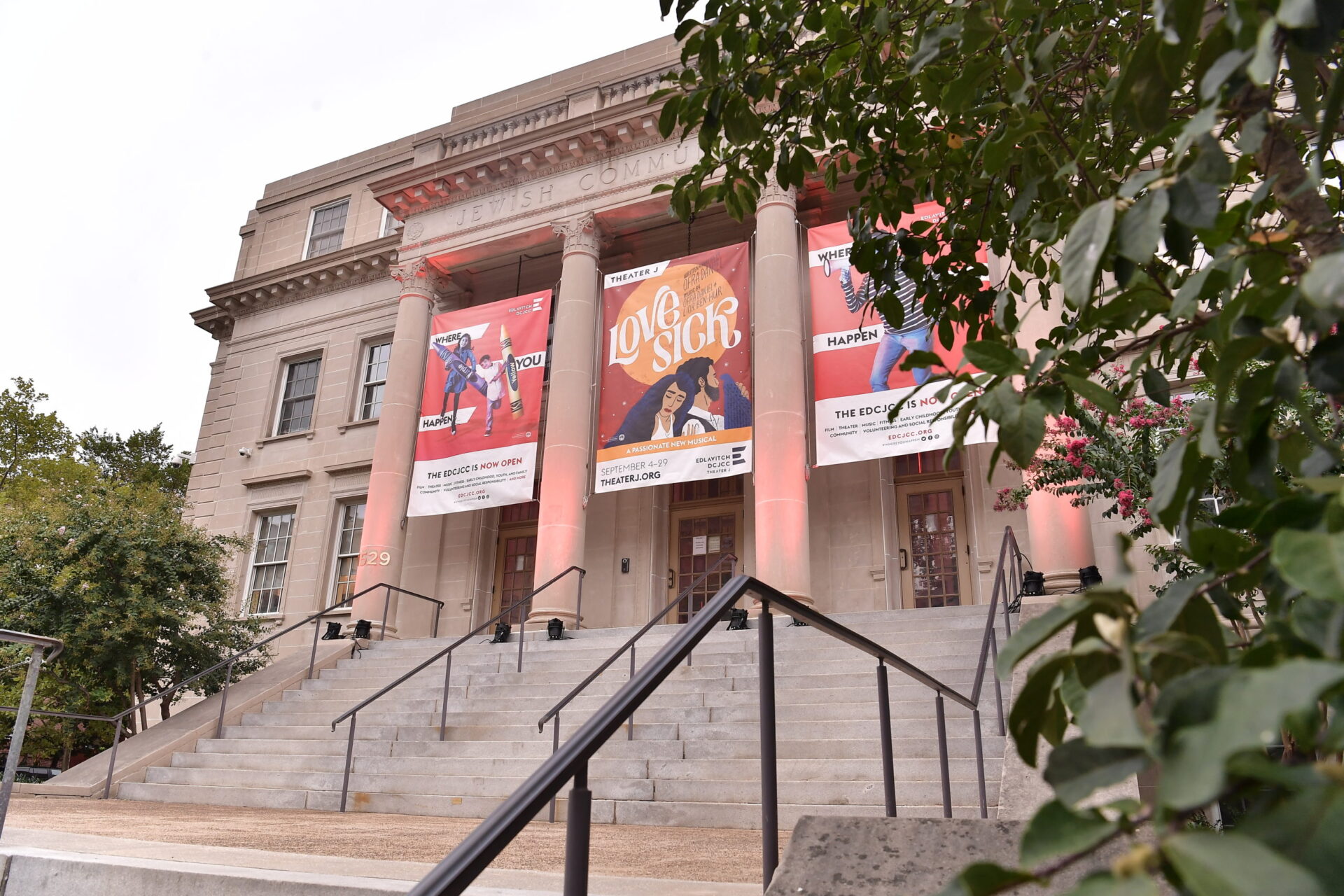 a large building with stairs leading up to it