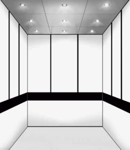 a black and white photo of an empty room