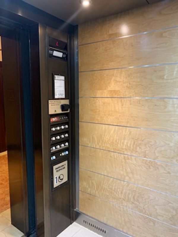 a phone booth in a hotel lobby