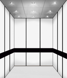 a black and white photo of an empty room