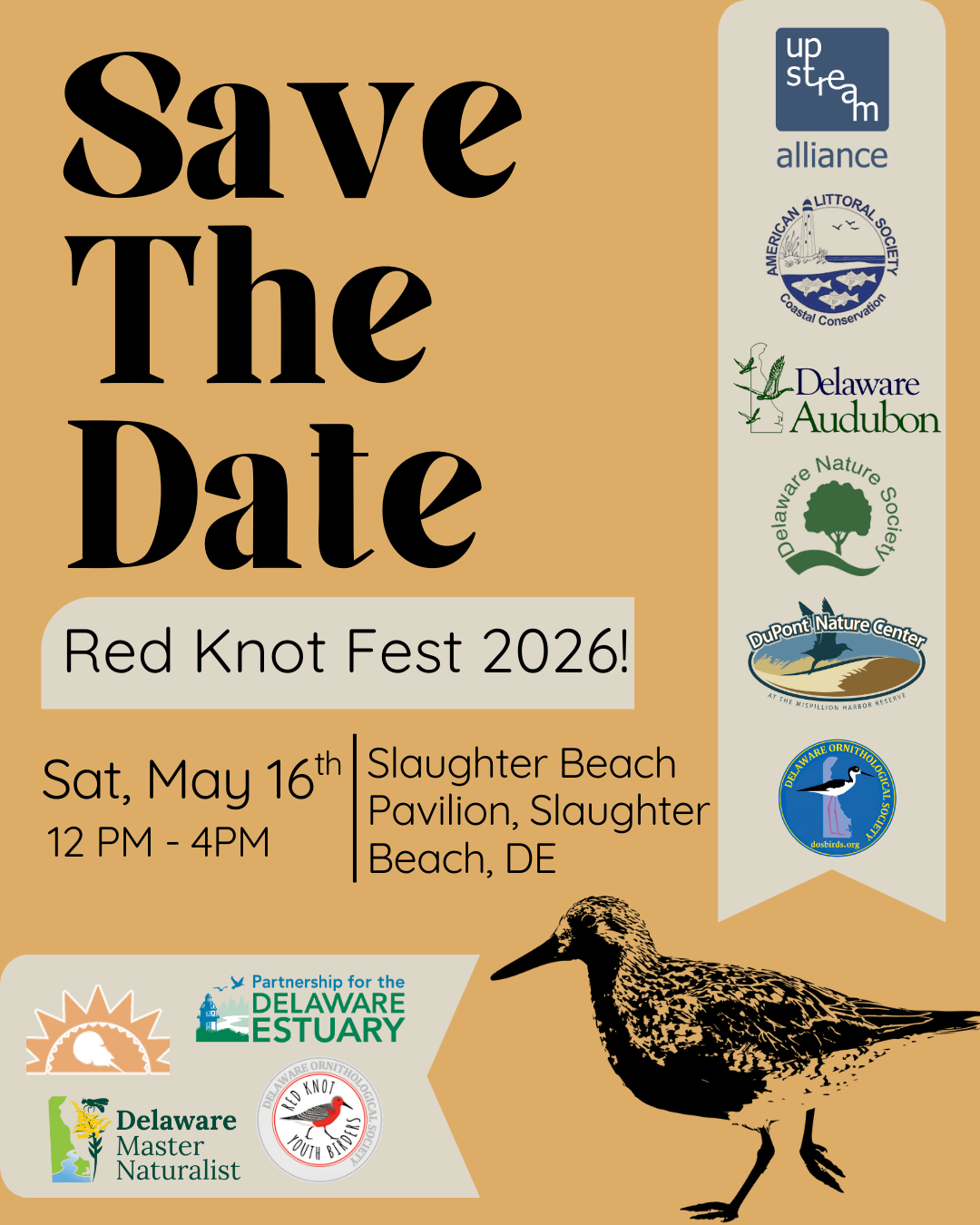 a flyer for a red knot fest with a bird