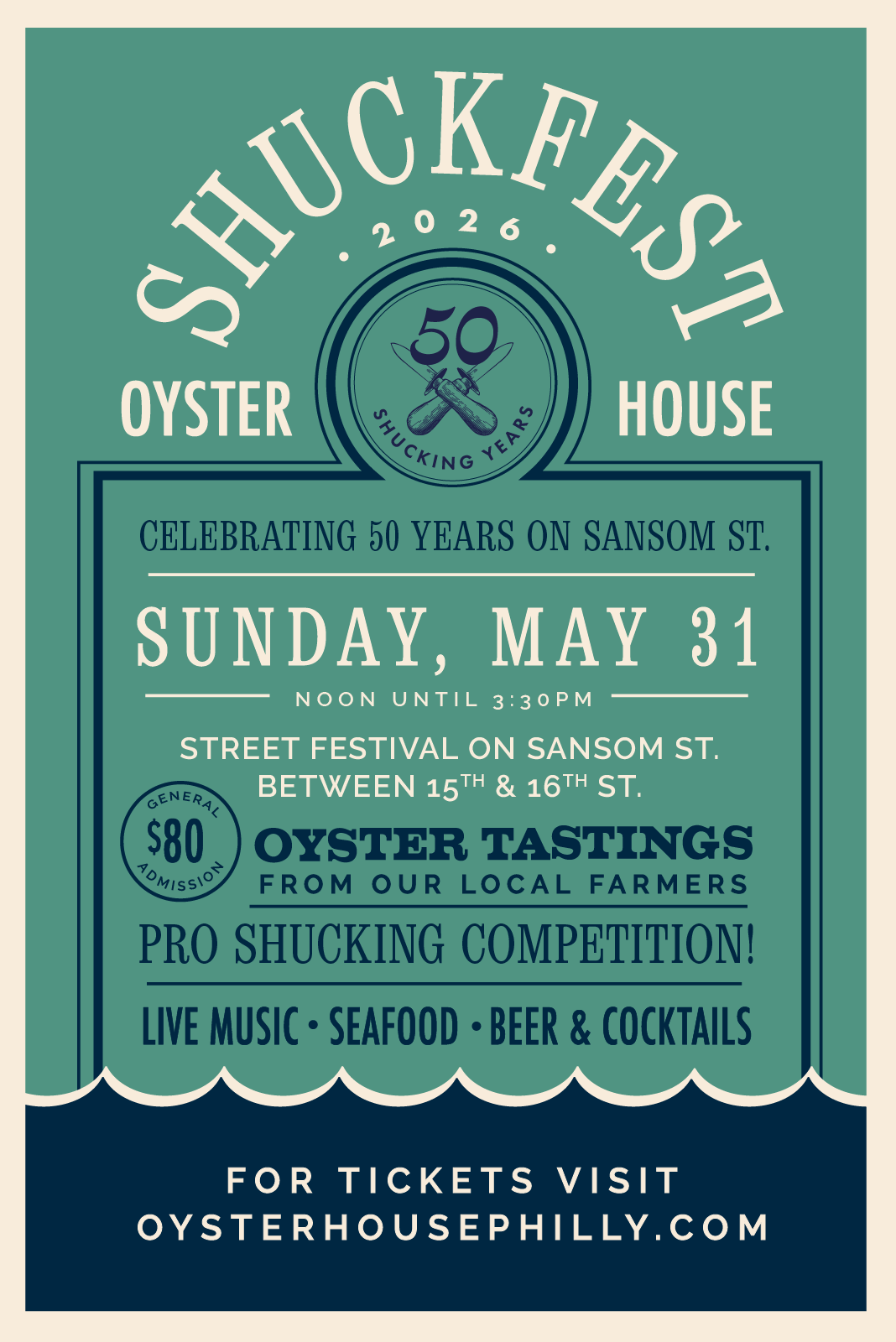 a poster for an oyster festival