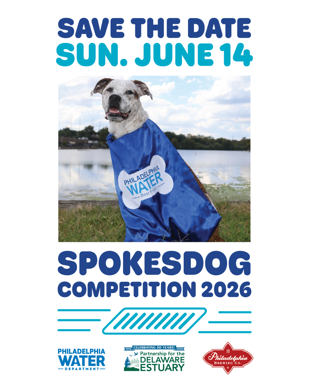 a poster with a dog in a raincoat
