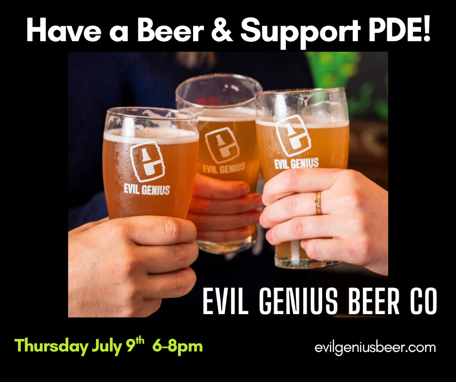 Cheers - 3 beer glasses and details on a happy hour on July 9, 2026