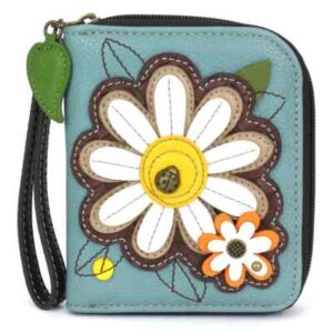 Zip-Around Wallet - Daisy - blue
