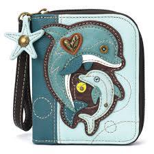 Zip-Around Wallet - Dolphin - blue