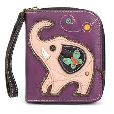 Zip-Around Wallet - Elephant - purple
