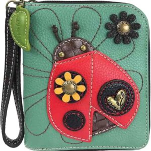 Zip-Around Wallet - Ladybug - teal