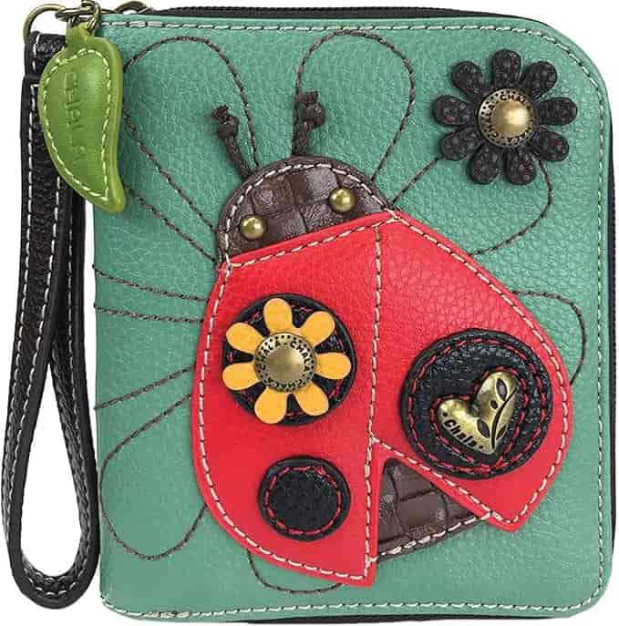 Zip-Around Wallet - Ladybug - teal