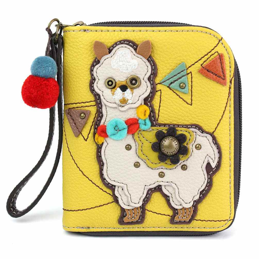 Zip-Around Wallet - Llama- mustard