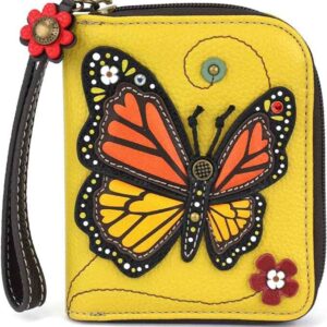 Zip-Around Wallet - Monarch Butterfly - mustard