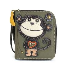 Zip-Around Wallet - Monkey - olive