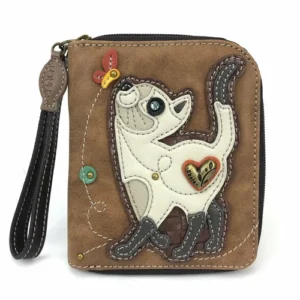 Zip-Around Wallet - Slim Cat - brown