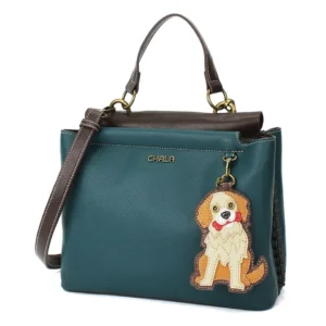 Charming Satchel - Golden Retriever - turquoise