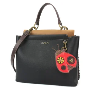 Charming Satchel - Ladybug - black