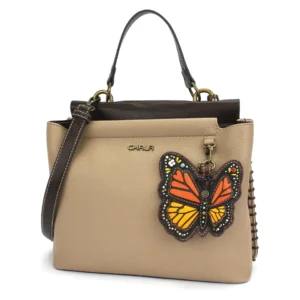 Charming Satchel - Monarch Butterfly - taupe