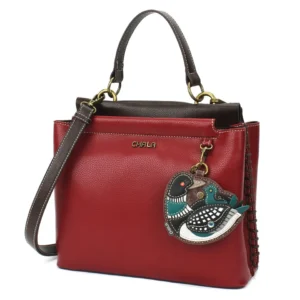 Charming Satchel - Loon Bird - burgundy