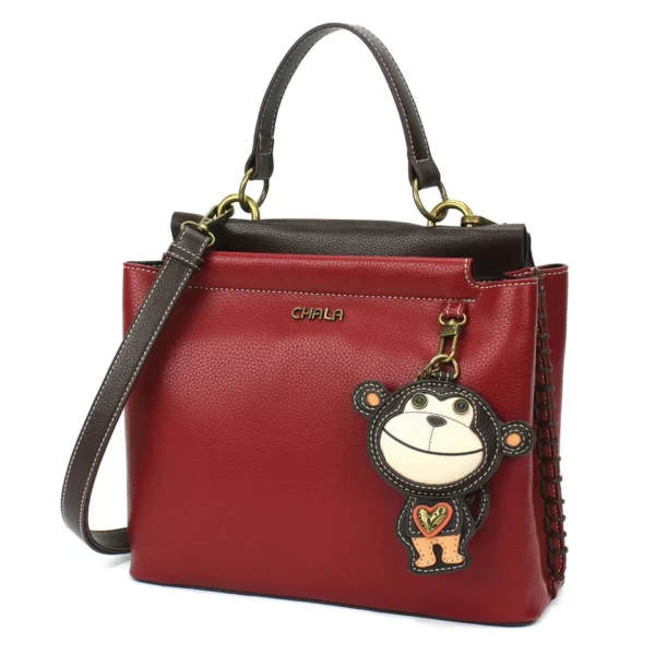 Charming Satchel - Monkey - burgundy