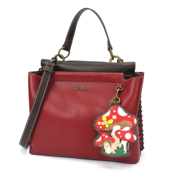 Charming Satchel - Mushrooms - burgundy
