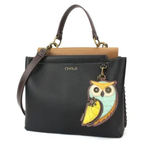 Charming Satchel - Owl A - black